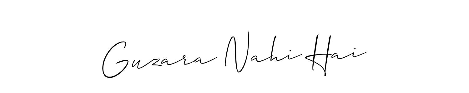 Allison_Script is a professional signature style that is perfect for those who want to add a touch of class to their signature. It is also a great choice for those who want to make their signature more unique. Get Guzara Nahi Hai name to fancy signature for free. Guzara Nahi Hai signature style 2 images and pictures png