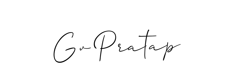 How to make Gv Pratap signature? Allison_Script is a professional autograph style. Create handwritten signature for Gv Pratap name. Gv Pratap signature style 2 images and pictures png