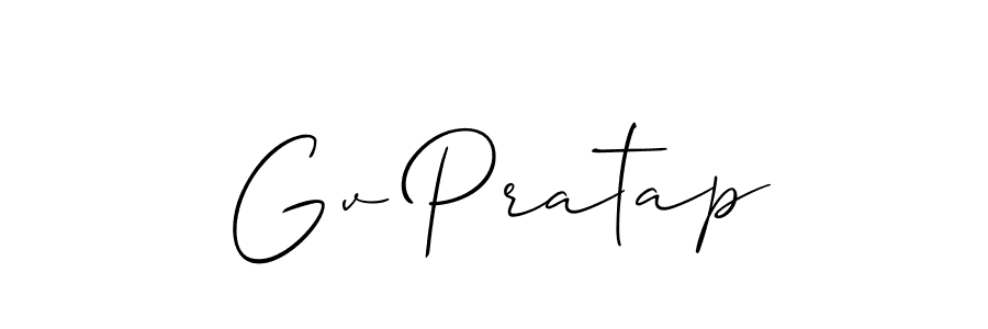 How to make Gv Pratap signature? Allison_Script is a professional autograph style. Create handwritten signature for Gv Pratap name. Gv Pratap signature style 2 images and pictures png