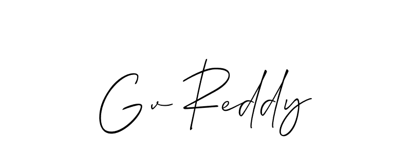 if you are searching for the best signature style for your name Gv Reddy. so please give up your signature search. here we have designed multiple signature styles  using Allison_Script. Gv Reddy signature style 2 images and pictures png