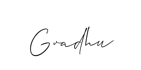 Design your own signature with our free online signature maker. With this signature software, you can create a handwritten (Allison_Script) signature for name Gvadhu. Gvadhu signature style 2 images and pictures png