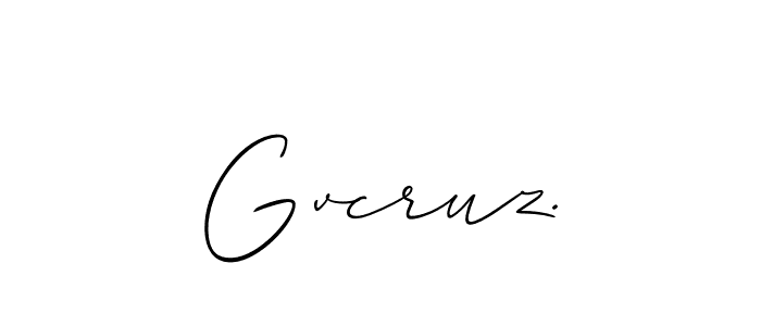 The best way (Allison_Script) to make a short signature is to pick only two or three words in your name. The name Gvcruz. include a total of six letters. For converting this name. Gvcruz. signature style 2 images and pictures png