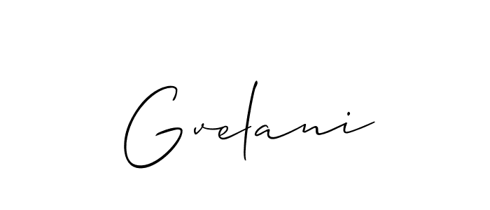 How to make Gvelani name signature. Use Allison_Script style for creating short signs online. This is the latest handwritten sign. Gvelani signature style 2 images and pictures png