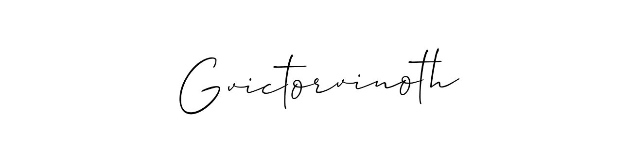 How to make Gvictorvinoth signature? Allison_Script is a professional autograph style. Create handwritten signature for Gvictorvinoth name. Gvictorvinoth signature style 2 images and pictures png