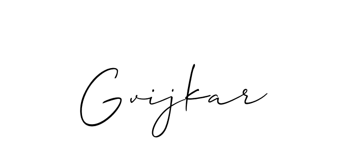 Make a short Gvijkar signature style. Manage your documents anywhere anytime using Allison_Script. Create and add eSignatures, submit forms, share and send files easily. Gvijkar signature style 2 images and pictures png