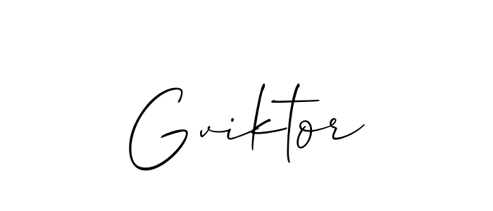 How to make Gviktor signature? Allison_Script is a professional autograph style. Create handwritten signature for Gviktor name. Gviktor signature style 2 images and pictures png