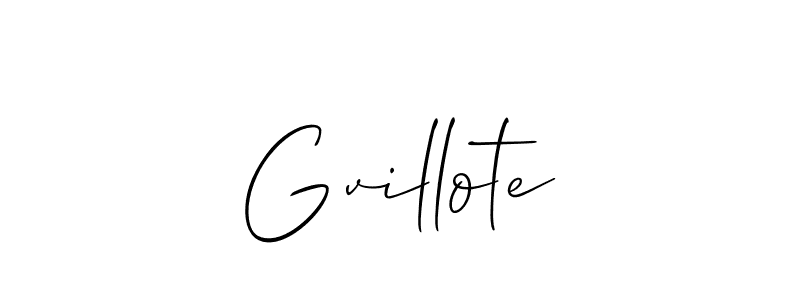 How to make Gvillote signature? Allison_Script is a professional autograph style. Create handwritten signature for Gvillote name. Gvillote signature style 2 images and pictures png