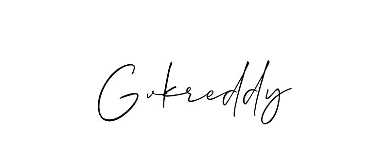 It looks lik you need a new signature style for name Gvkreddy. Design unique handwritten (Allison_Script) signature with our free signature maker in just a few clicks. Gvkreddy signature style 2 images and pictures png