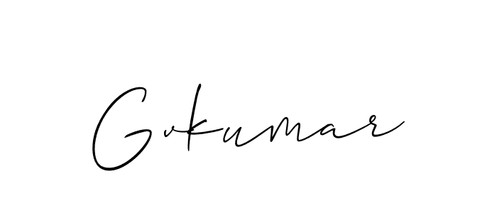 Also we have Gvkumar name is the best signature style. Create professional handwritten signature collection using Allison_Script autograph style. Gvkumar signature style 2 images and pictures png