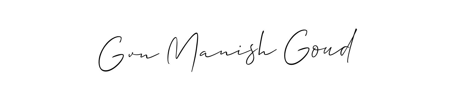 How to Draw Gvn Manish Goud signature style? Allison_Script is a latest design signature styles for name Gvn Manish Goud. Gvn Manish Goud signature style 2 images and pictures png