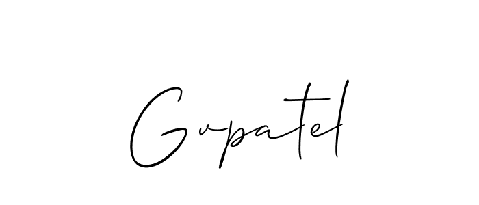 It looks lik you need a new signature style for name Gvpatel. Design unique handwritten (Allison_Script) signature with our free signature maker in just a few clicks. Gvpatel signature style 2 images and pictures png