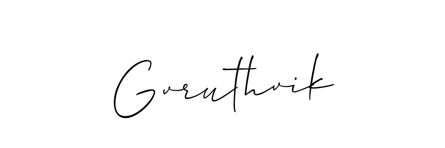 Create a beautiful signature design for name Gvruthvik. With this signature (Allison_Script) fonts, you can make a handwritten signature for free. Gvruthvik signature style 2 images and pictures png