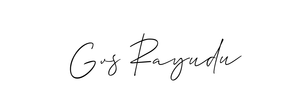 Also we have Gvs Rayudu name is the best signature style. Create professional handwritten signature collection using Allison_Script autograph style. Gvs Rayudu signature style 2 images and pictures png