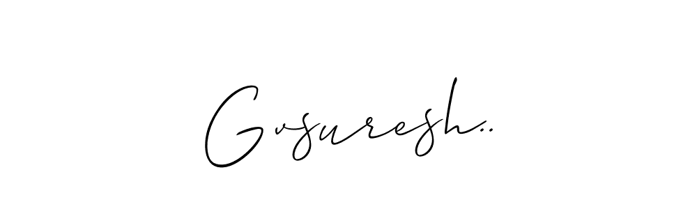 Also You can easily find your signature by using the search form. We will create Gvsuresh.. name handwritten signature images for you free of cost using Allison_Script sign style. Gvsuresh.. signature style 2 images and pictures png