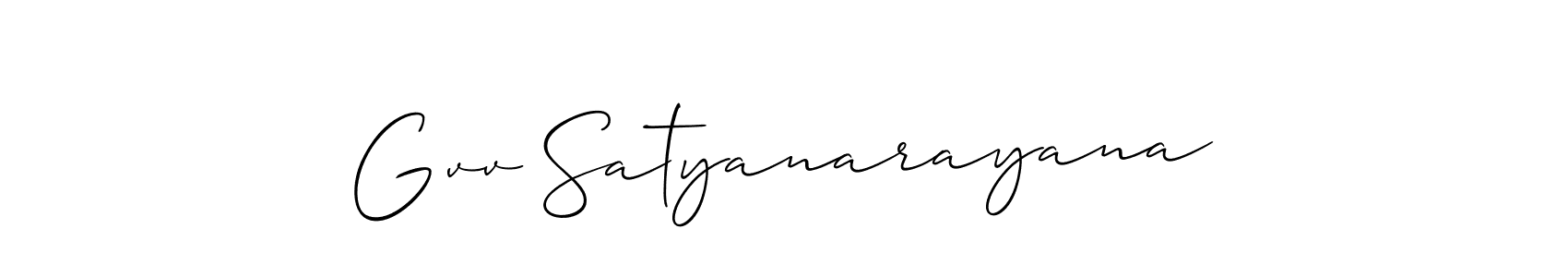 if you are searching for the best signature style for your name Gvv Satyanarayana. so please give up your signature search. here we have designed multiple signature styles  using Allison_Script. Gvv Satyanarayana signature style 2 images and pictures png