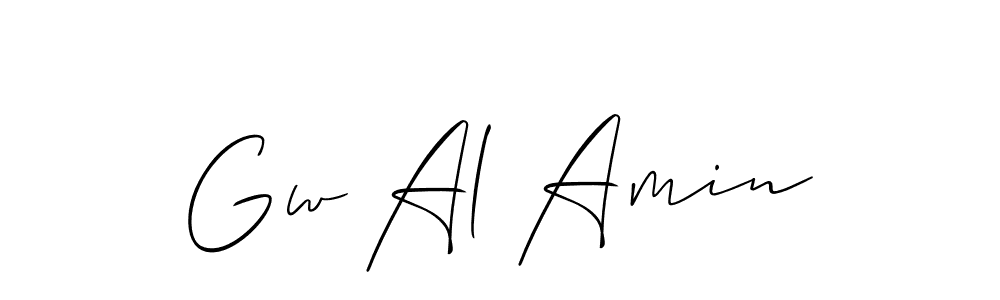 You should practise on your own different ways (Allison_Script) to write your name (Gw Al Amin) in signature. don't let someone else do it for you. Gw Al Amin signature style 2 images and pictures png