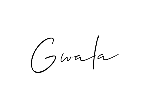 How to Draw Gwala signature style? Allison_Script is a latest design signature styles for name Gwala. Gwala signature style 2 images and pictures png