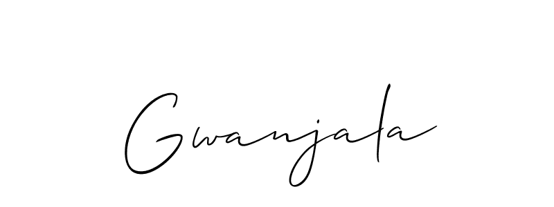 How to make Gwanjala name signature. Use Allison_Script style for creating short signs online. This is the latest handwritten sign. Gwanjala signature style 2 images and pictures png