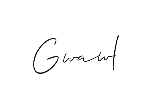 Create a beautiful signature design for name Gwawl. With this signature (Allison_Script) fonts, you can make a handwritten signature for free. Gwawl signature style 2 images and pictures png