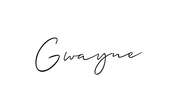 Design your own signature with our free online signature maker. With this signature software, you can create a handwritten (Allison_Script) signature for name Gwayne. Gwayne signature style 2 images and pictures png