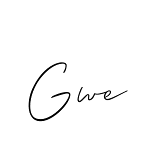 You should practise on your own different ways (Allison_Script) to write your name (Gwe) in signature. don't let someone else do it for you. Gwe signature style 2 images and pictures png