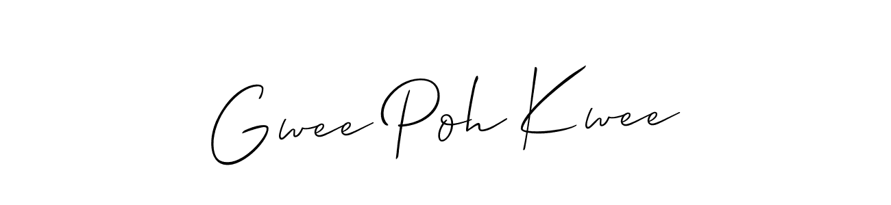 It looks lik you need a new signature style for name Gwee Poh Kwee. Design unique handwritten (Allison_Script) signature with our free signature maker in just a few clicks. Gwee Poh Kwee signature style 2 images and pictures png