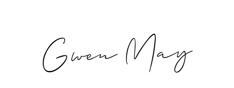 The best way (Allison_Script) to make a short signature is to pick only two or three words in your name. The name Gwen May include a total of six letters. For converting this name. Gwen May signature style 2 images and pictures png