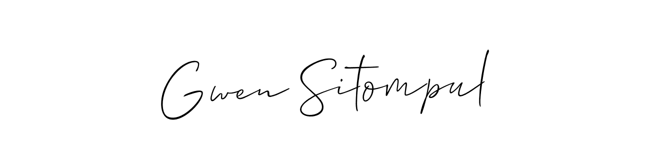 Also we have Gwen Sitompul name is the best signature style. Create professional handwritten signature collection using Allison_Script autograph style. Gwen Sitompul signature style 2 images and pictures png
