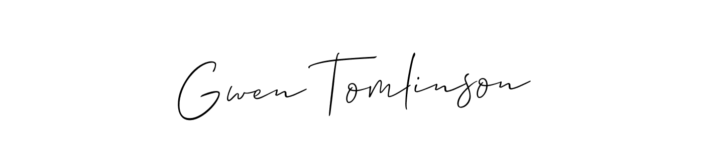 It looks lik you need a new signature style for name Gwen Tomlinson. Design unique handwritten (Allison_Script) signature with our free signature maker in just a few clicks. Gwen Tomlinson signature style 2 images and pictures png