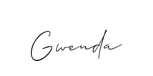 Use a signature maker to create a handwritten signature online. With this signature software, you can design (Allison_Script) your own signature for name Gwenda. Gwenda signature style 2 images and pictures png