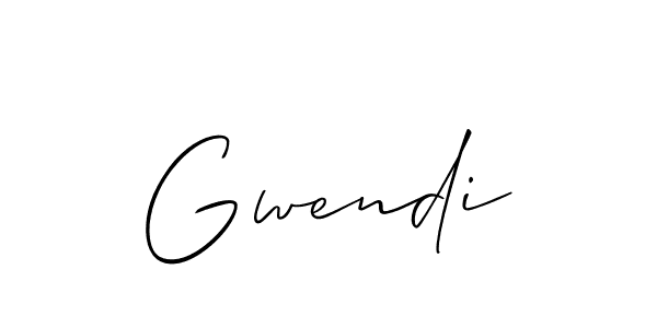 Use a signature maker to create a handwritten signature online. With this signature software, you can design (Allison_Script) your own signature for name Gwendi. Gwendi signature style 2 images and pictures png