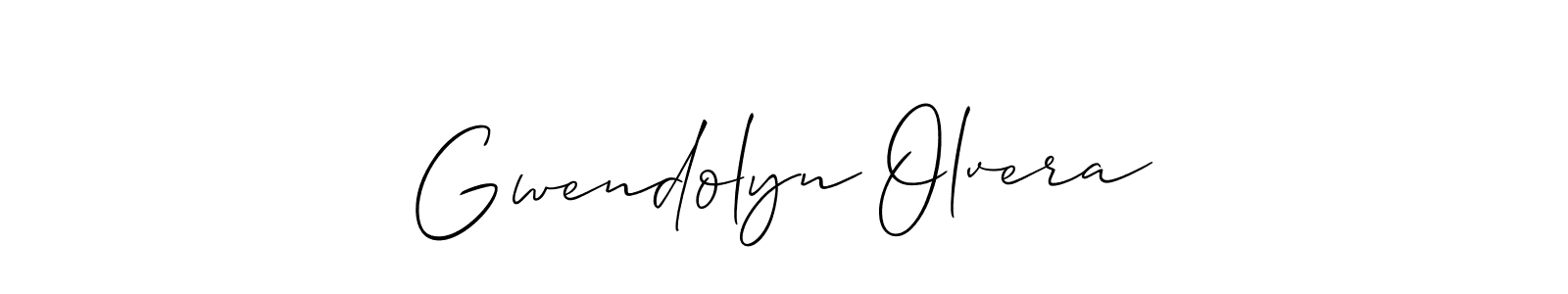 How to make Gwendolyn Olvera signature? Allison_Script is a professional autograph style. Create handwritten signature for Gwendolyn Olvera name. Gwendolyn Olvera signature style 2 images and pictures png