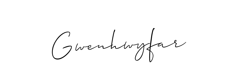 Use a signature maker to create a handwritten signature online. With this signature software, you can design (Allison_Script) your own signature for name Gwenhwyfar. Gwenhwyfar signature style 2 images and pictures png