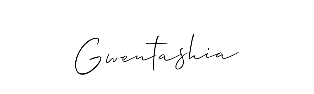 You should practise on your own different ways (Allison_Script) to write your name (Gwentashia) in signature. don't let someone else do it for you. Gwentashia signature style 2 images and pictures png