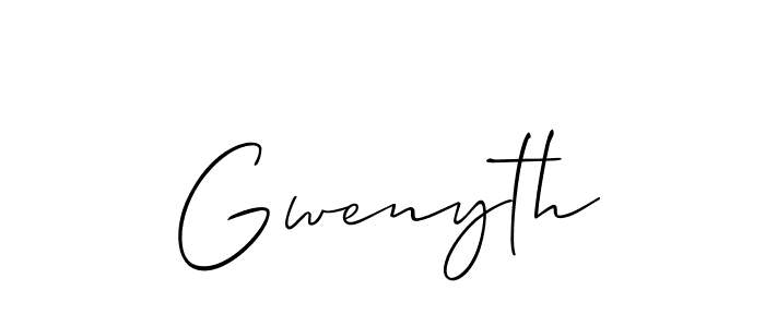 How to make Gwenyth signature? Allison_Script is a professional autograph style. Create handwritten signature for Gwenyth name. Gwenyth signature style 2 images and pictures png