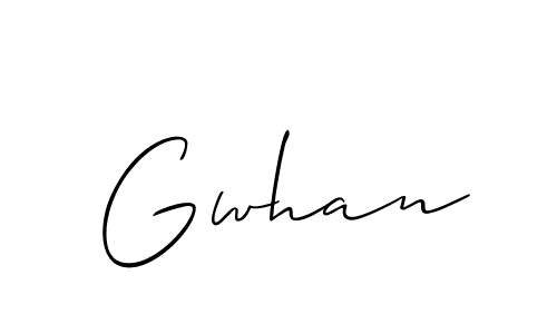 Also You can easily find your signature by using the search form. We will create Gwhan name handwritten signature images for you free of cost using Allison_Script sign style. Gwhan signature style 2 images and pictures png