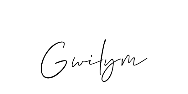 Create a beautiful signature design for name Gwilym. With this signature (Allison_Script) fonts, you can make a handwritten signature for free. Gwilym signature style 2 images and pictures png