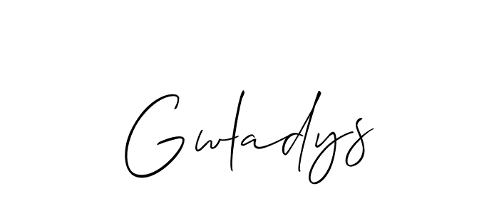 Make a beautiful signature design for name Gwladys. With this signature (Allison_Script) style, you can create a handwritten signature for free. Gwladys signature style 2 images and pictures png