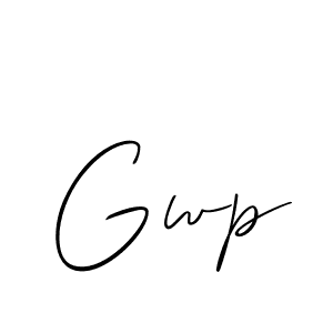 Design your own signature with our free online signature maker. With this signature software, you can create a handwritten (Allison_Script) signature for name Gwp. Gwp signature style 2 images and pictures png
