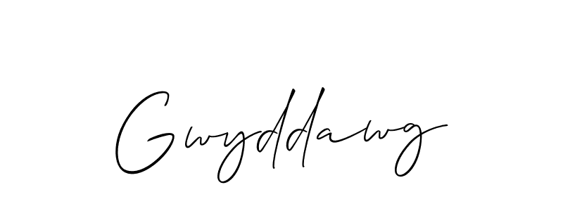 How to make Gwyddawg name signature. Use Allison_Script style for creating short signs online. This is the latest handwritten sign. Gwyddawg signature style 2 images and pictures png