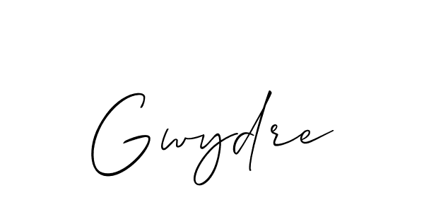 Use a signature maker to create a handwritten signature online. With this signature software, you can design (Allison_Script) your own signature for name Gwydre. Gwydre signature style 2 images and pictures png