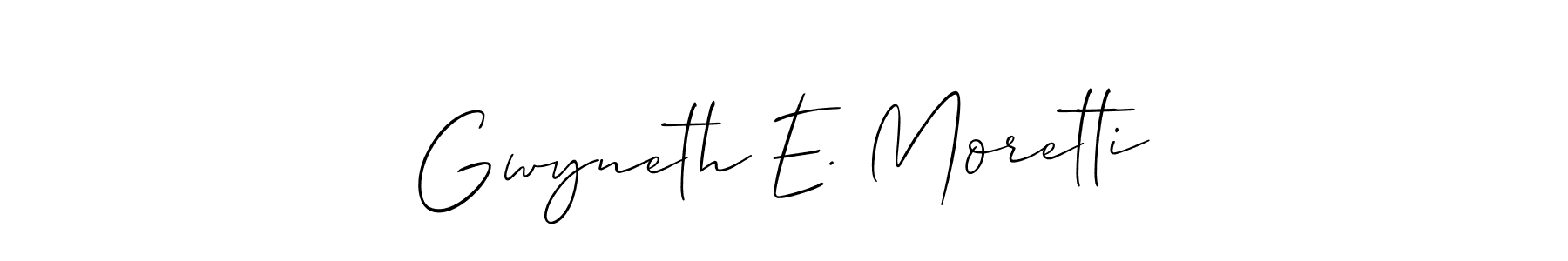 This is the best signature style for the Gwyneth E. Moretti name. Also you like these signature font (Allison_Script). Mix name signature. Gwyneth E. Moretti signature style 2 images and pictures png