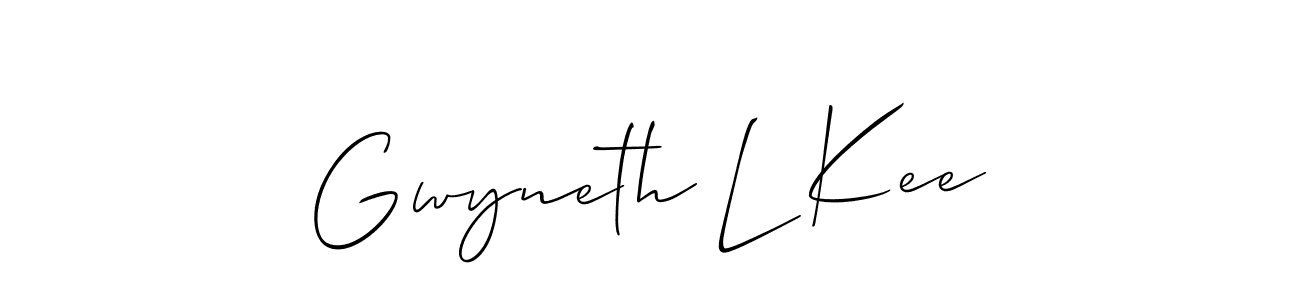 How to Draw Gwyneth L Kee signature style? Allison_Script is a latest design signature styles for name Gwyneth L Kee. Gwyneth L Kee signature style 2 images and pictures png