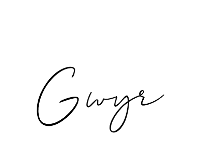 if you are searching for the best signature style for your name Gwyr. so please give up your signature search. here we have designed multiple signature styles  using Allison_Script. Gwyr signature style 2 images and pictures png