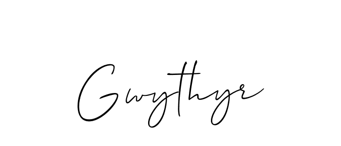 The best way (Allison_Script) to make a short signature is to pick only two or three words in your name. The name Gwythyr include a total of six letters. For converting this name. Gwythyr signature style 2 images and pictures png