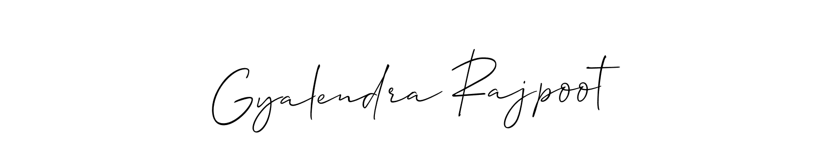 This is the best signature style for the Gyalendra Rajpoot name. Also you like these signature font (Allison_Script). Mix name signature. Gyalendra Rajpoot signature style 2 images and pictures png