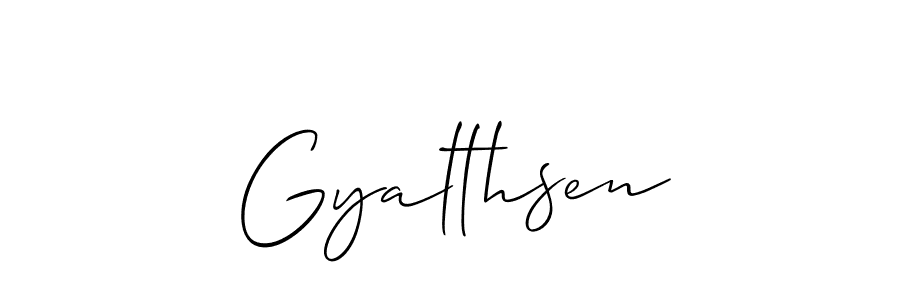 Also You can easily find your signature by using the search form. We will create Gyalthsen name handwritten signature images for you free of cost using Allison_Script sign style. Gyalthsen signature style 2 images and pictures png