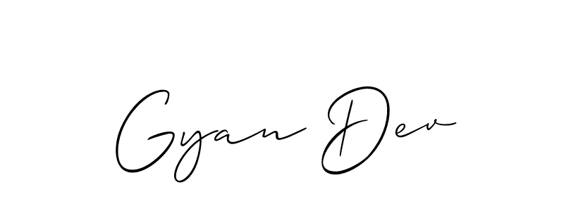 It looks lik you need a new signature style for name Gyan Dev. Design unique handwritten (Allison_Script) signature with our free signature maker in just a few clicks. Gyan Dev signature style 2 images and pictures png