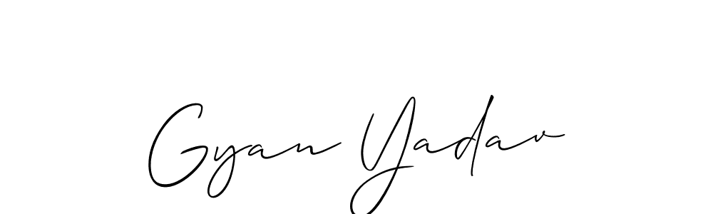 Also You can easily find your signature by using the search form. We will create Gyan Yadav name handwritten signature images for you free of cost using Allison_Script sign style. Gyan Yadav signature style 2 images and pictures png
