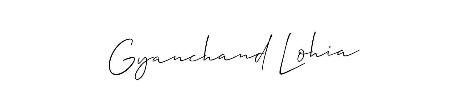 How to make Gyanchand Lohia signature? Allison_Script is a professional autograph style. Create handwritten signature for Gyanchand Lohia name. Gyanchand Lohia signature style 2 images and pictures png